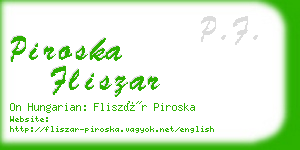 piroska fliszar business card